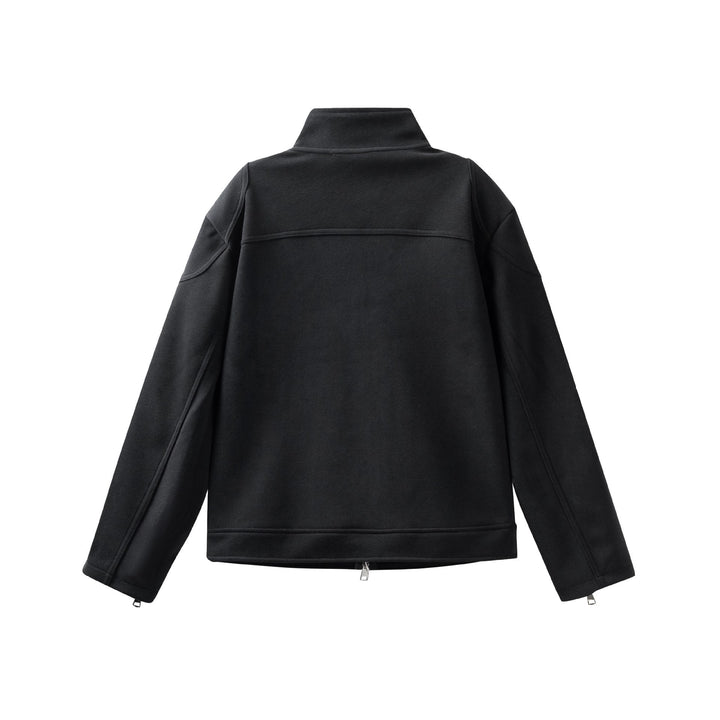 Unisex High Collar Zip Jacket made of French Terry with sleeve slits and side pockets