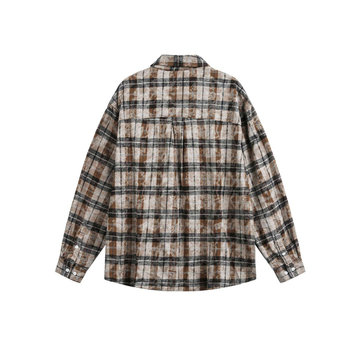 Unisex Oversized Flannel Shirt Jacket in Boxy Cut with Chest Pocket