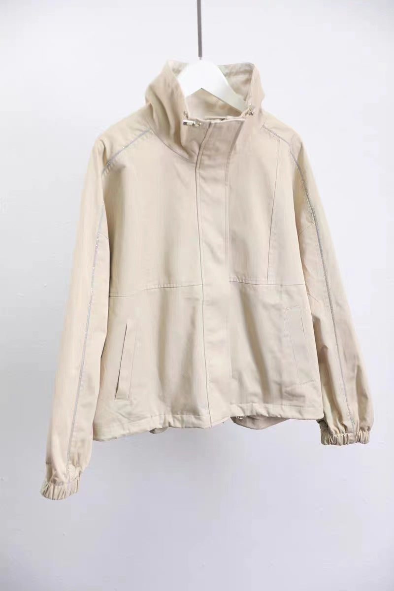 Women’s Fashion Casual Jacket with High Collar