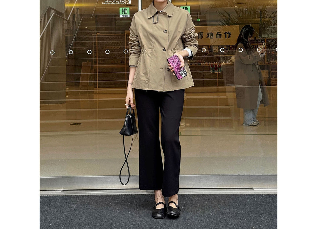 Women Fashionable Short Jacket with High Collar