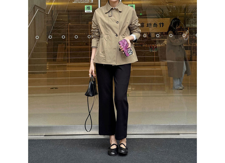 Women Fashionable Short Jacket with High Collar