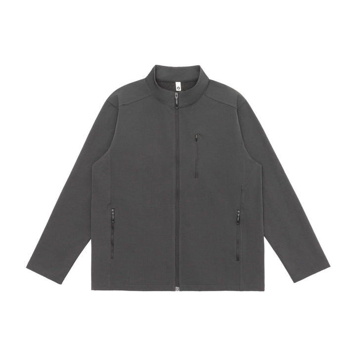 Unisex Lightweight Softshell Jacket with Stand-up Collar and Zip Pockets