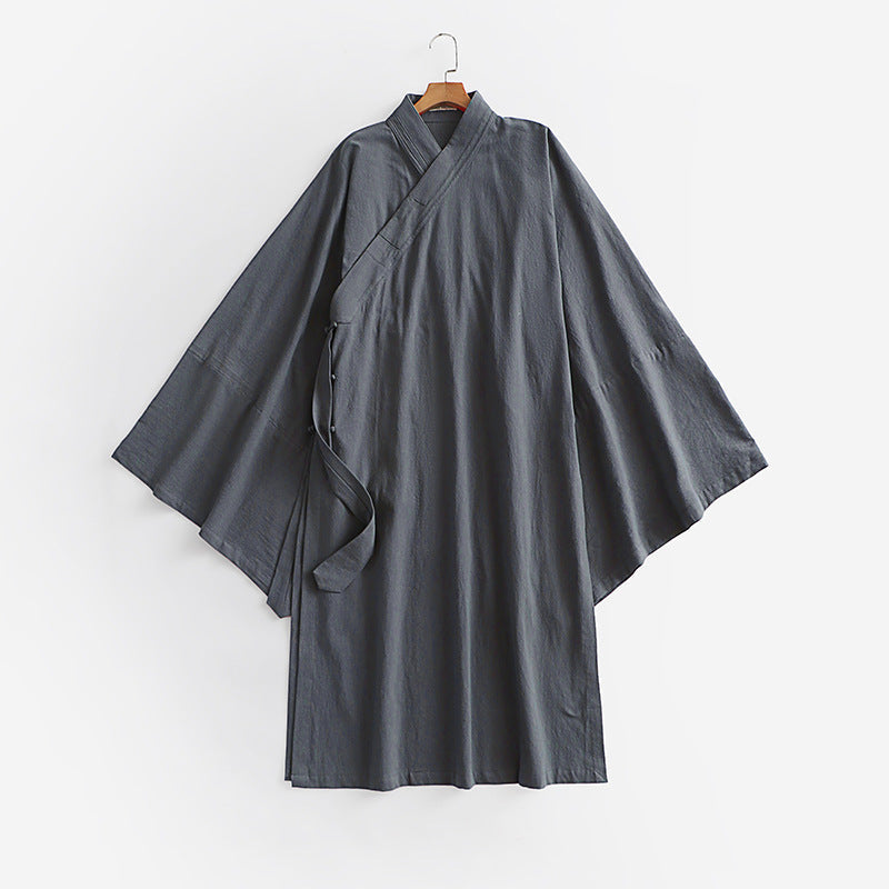 Unisex Oversize Kimono Coat with Wide Sleeves and Asymmetrical Wrap Front