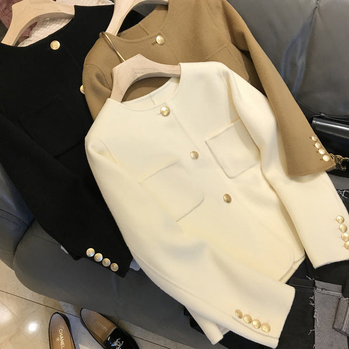 Ladies Stylish Short Jacket with Button Details
