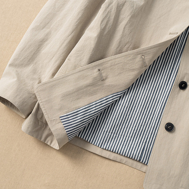 Ladies Fashionable Transitional Jacket with Unique Button Placket