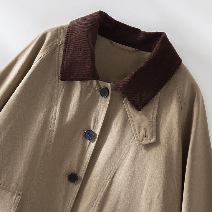 Women’s Short Jacket with Cord Collar and Patch Pockets