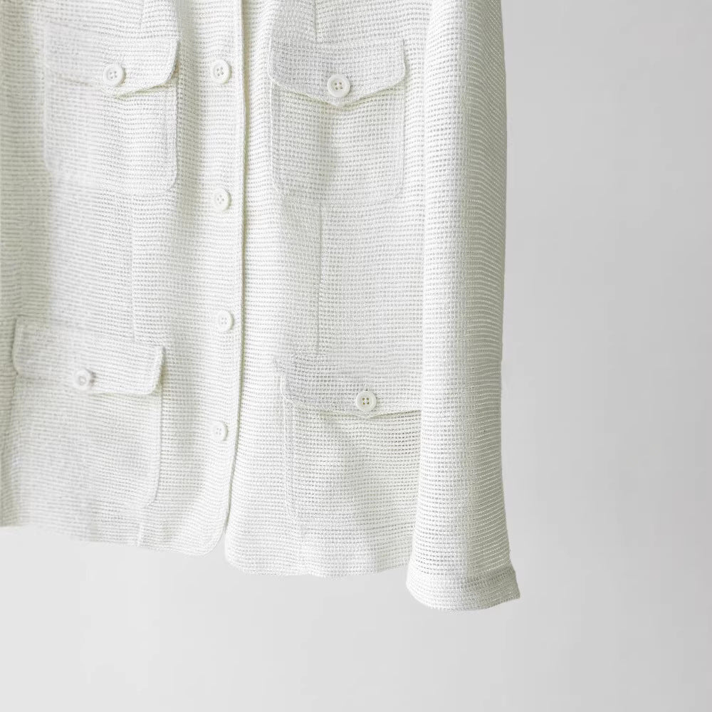 Women’s Fashionable Boucle Jacket with Practical Pockets