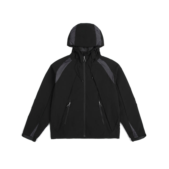 Unisex Lightweight Rain and Softshell Jacket with Hood, Adjustable Hem and Zip Pockets