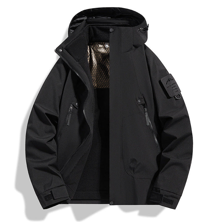 Women water-repellent softshell functional jacket with adjustable hood, windproof membrane and diagonal zip pockets