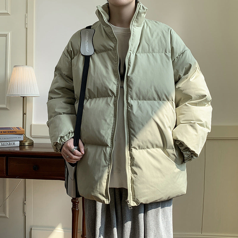 Unisex Oversize Padded Jacket with High Stand-up Collar and Thermal Lining