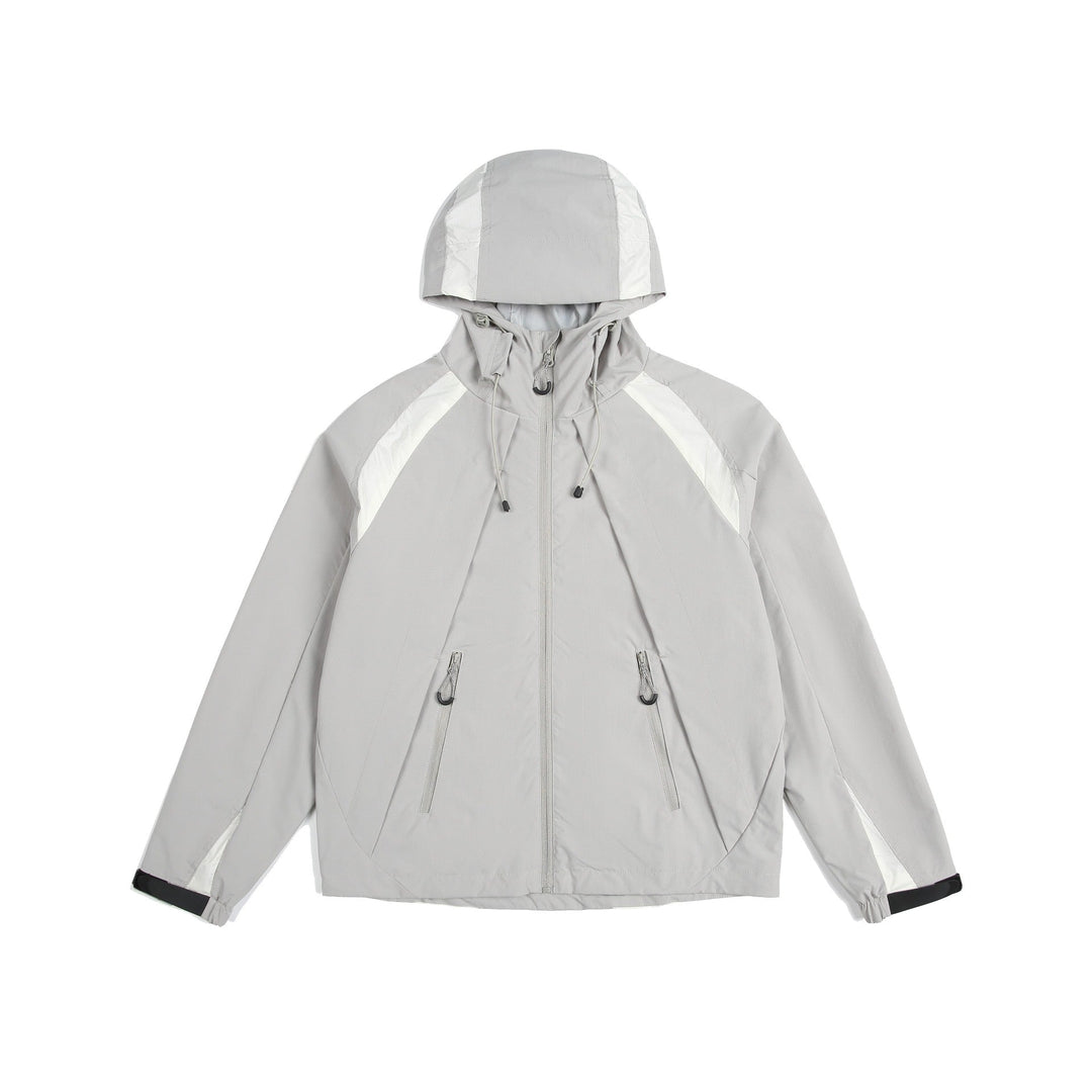 Unisex Lightweight Rain and Softshell Jacket with Hood, Adjustable Hem and Zip Pockets