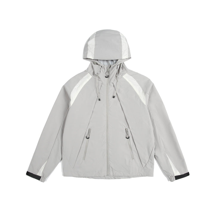 Unisex Lightweight Rain and Softshell Jacket with Hood, Adjustable Hem and Zip Pockets