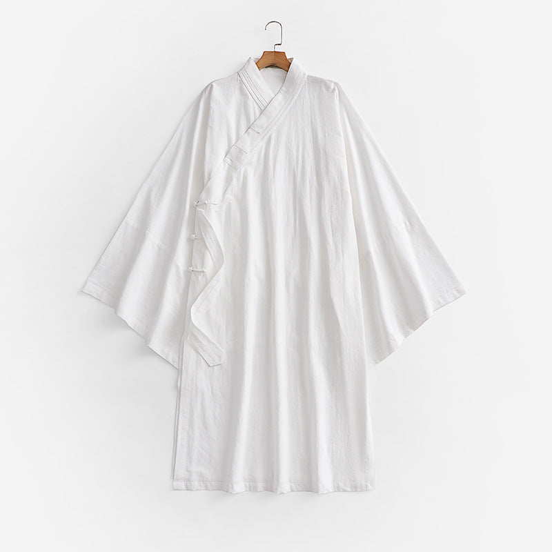 Unisex Oversize Kimono Coat with Wide Sleeves and Asymmetrical Wrap Front