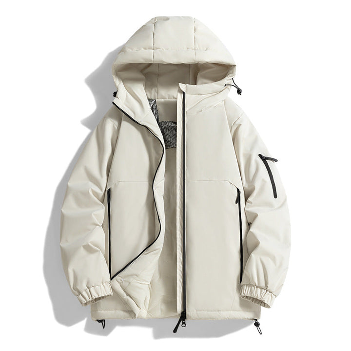 Unisex Warmer water-repellent quilted parka with technical hood