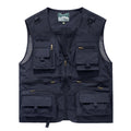 Men's multifunctional fishing gilet with numerous pockets and mesh wserts