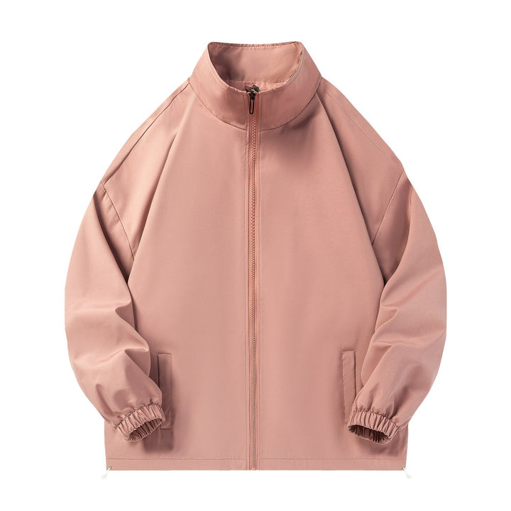 Unisex Lightweight Windbreaker with high collar, elastic cuffs &amp; adjustable drawstring hem