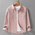 Men's overshirt with collar shirt - Pockets on the chest for transitional weather