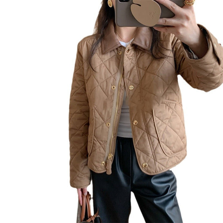 Women Fashionable Quilted Jacket with Pockets