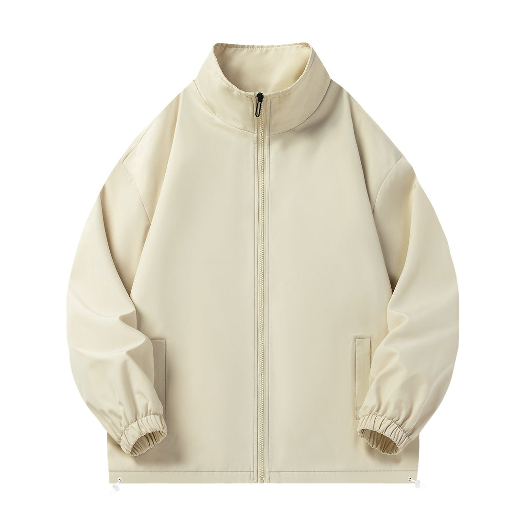 Unisex Lightweight Windbreaker with high collar, elastic cuffs &amp; adjustable drawstring hem