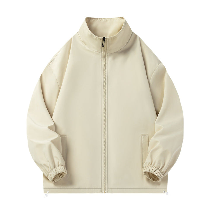 Unisex Lightweight Windbreaker with high collar, elastic cuffs &amp; adjustable drawstring hem
