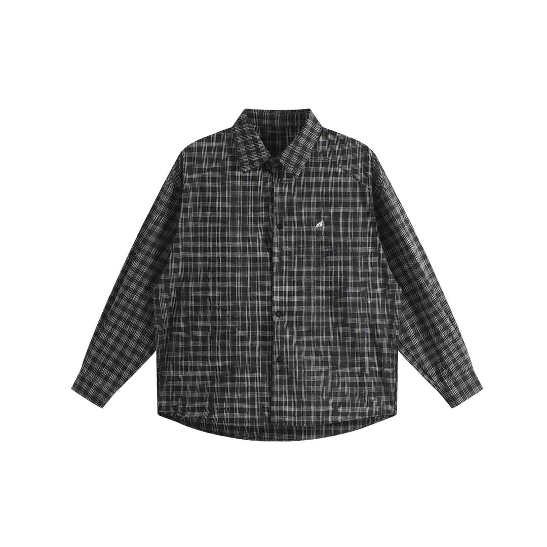 Unisex Oversize Shirt Jacket made of lightweight cotton blend with raglan sleeves and fine checked pattern