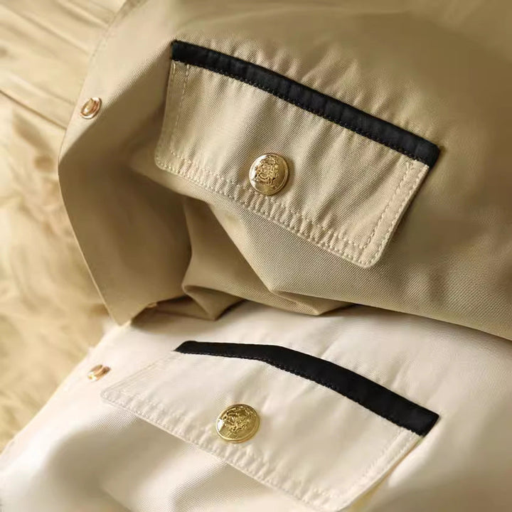 Women’s Stylish Jacket with Stand-Up Collar and Button Placket