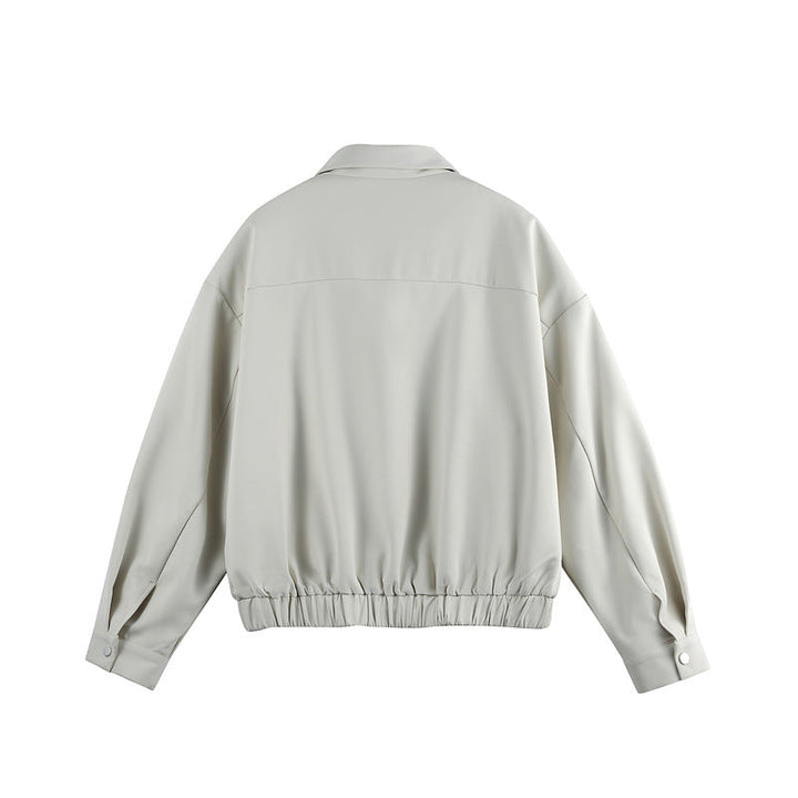 Unisex Lightweight Blouson with Lapel Collar, Hidden Zip and Elastic Hem