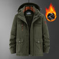 Men's Robust Insulated Field Parka with Teddy Lining, Hood, and Multi-functional Pockets