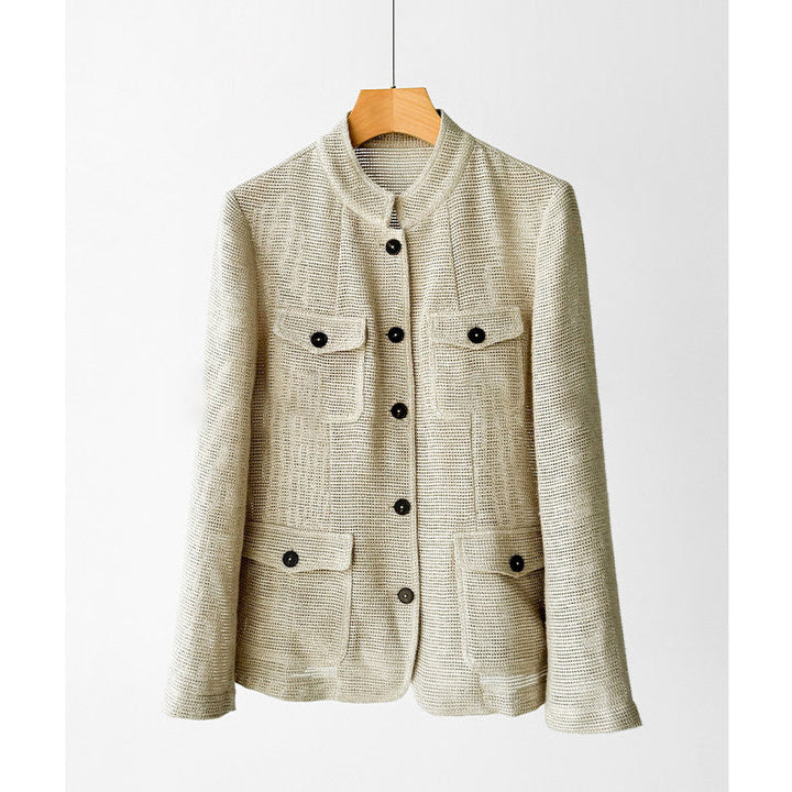 Women’s Fashionable Boucle Jacket with Practical Pockets