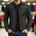 Men's Vwtage suede jacket with Slim Fit and zip