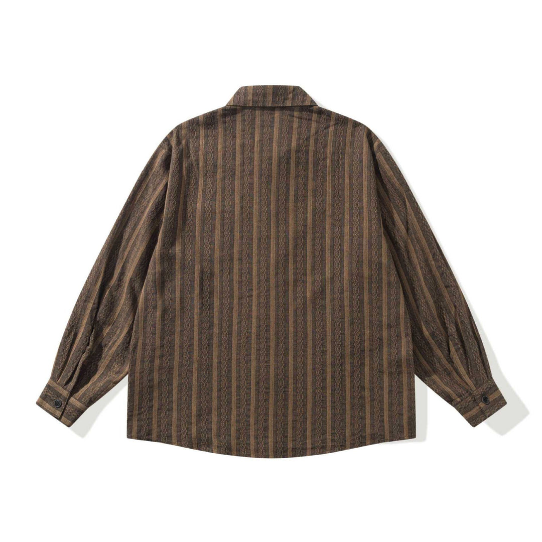 Unisex Loose Overshirt made of linen blend with texture and chest pocket
