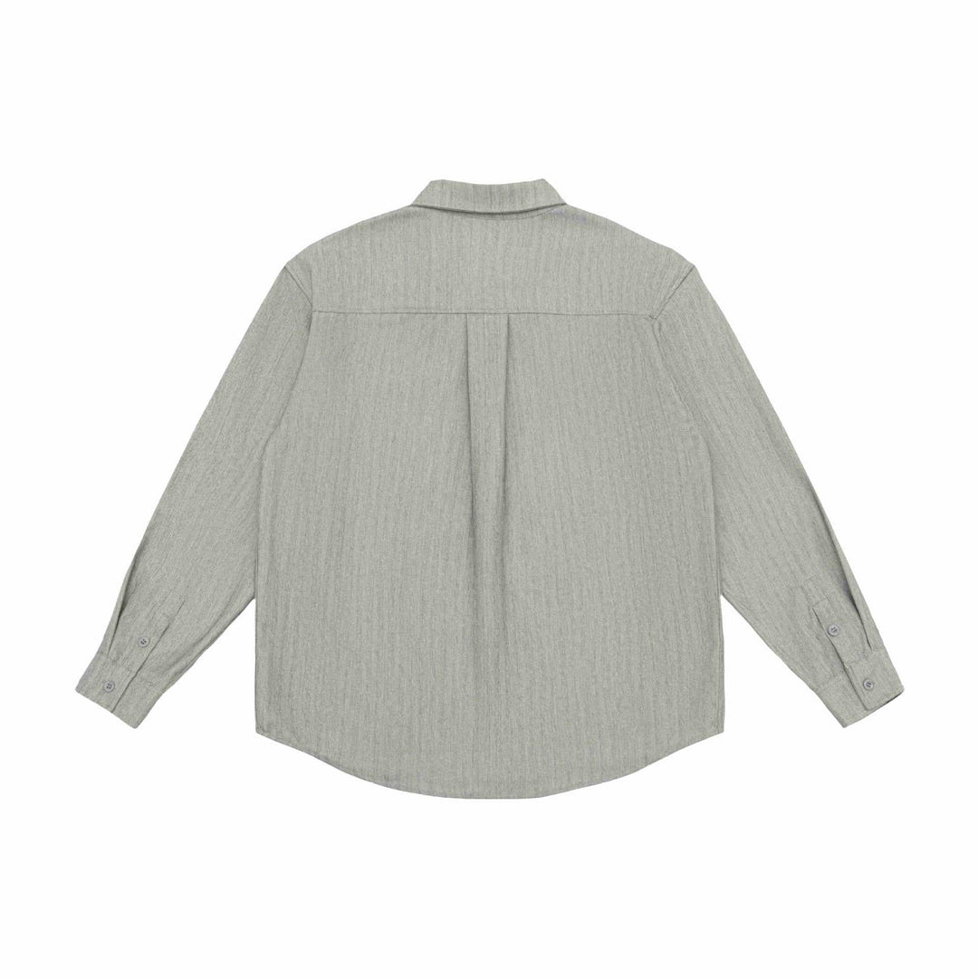 Unisex Oversized Shirt Jacket made of textured linen blend with chest pocket