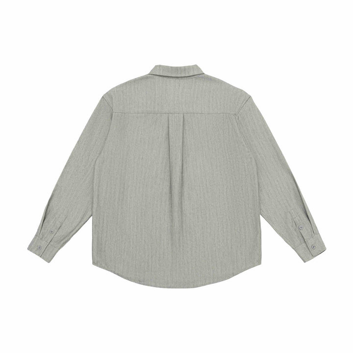 Unisex Oversized Shirt Jacket made of textured linen blend with chest pocket