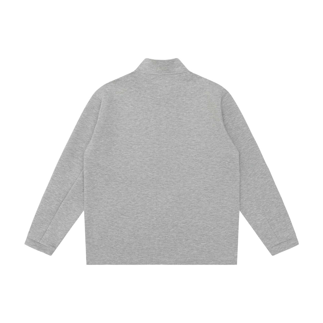 Unisex Minimalistic Short Jacket with Stand-Up Collar and Functional Zip Pockets