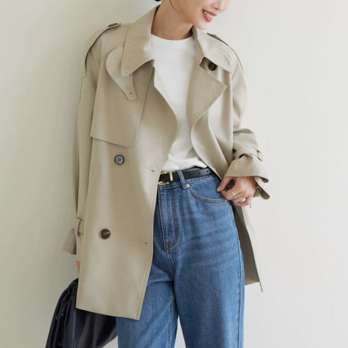 Women’s Stylish Trench Coat with Double Button Closure