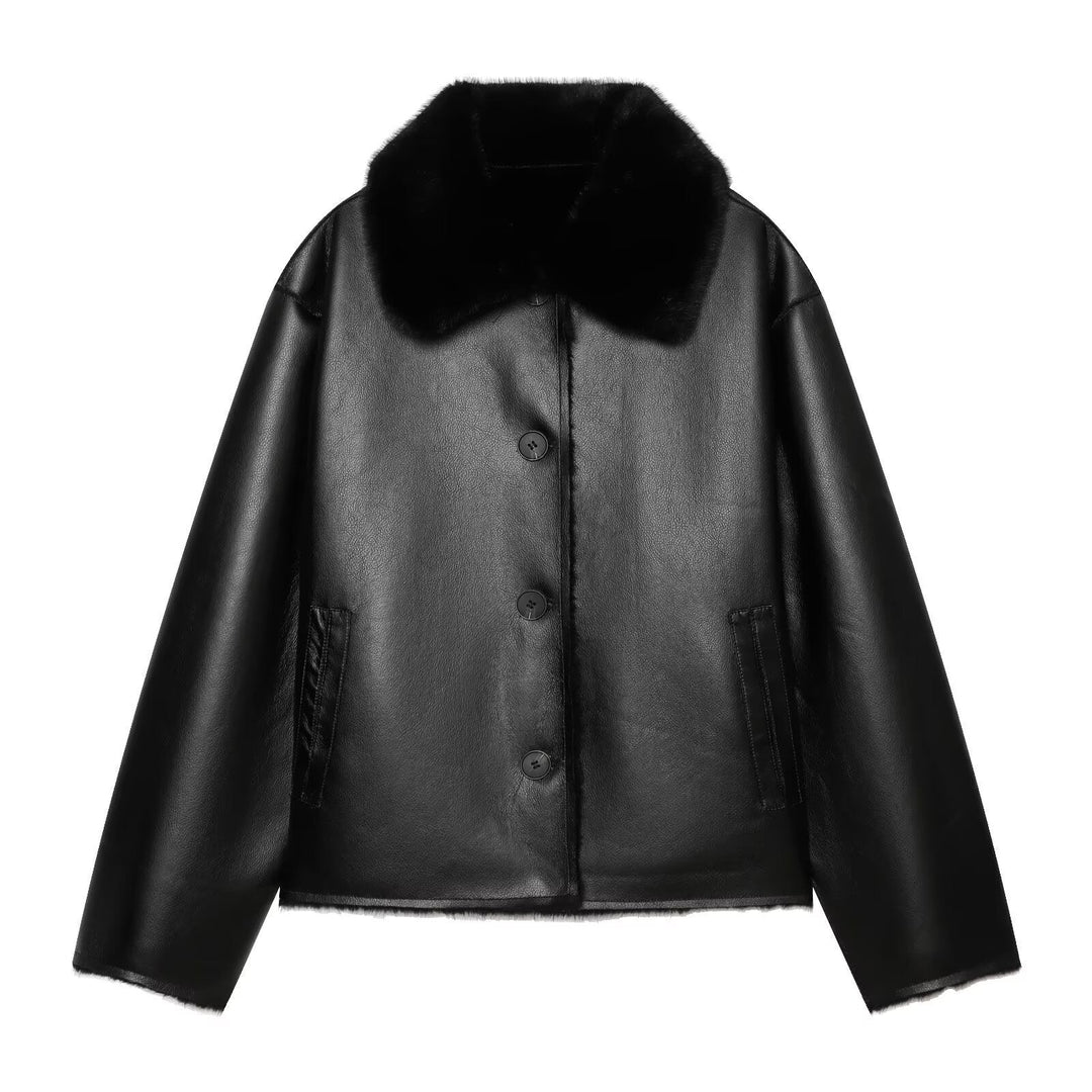 Jacket with Faux leather Women&