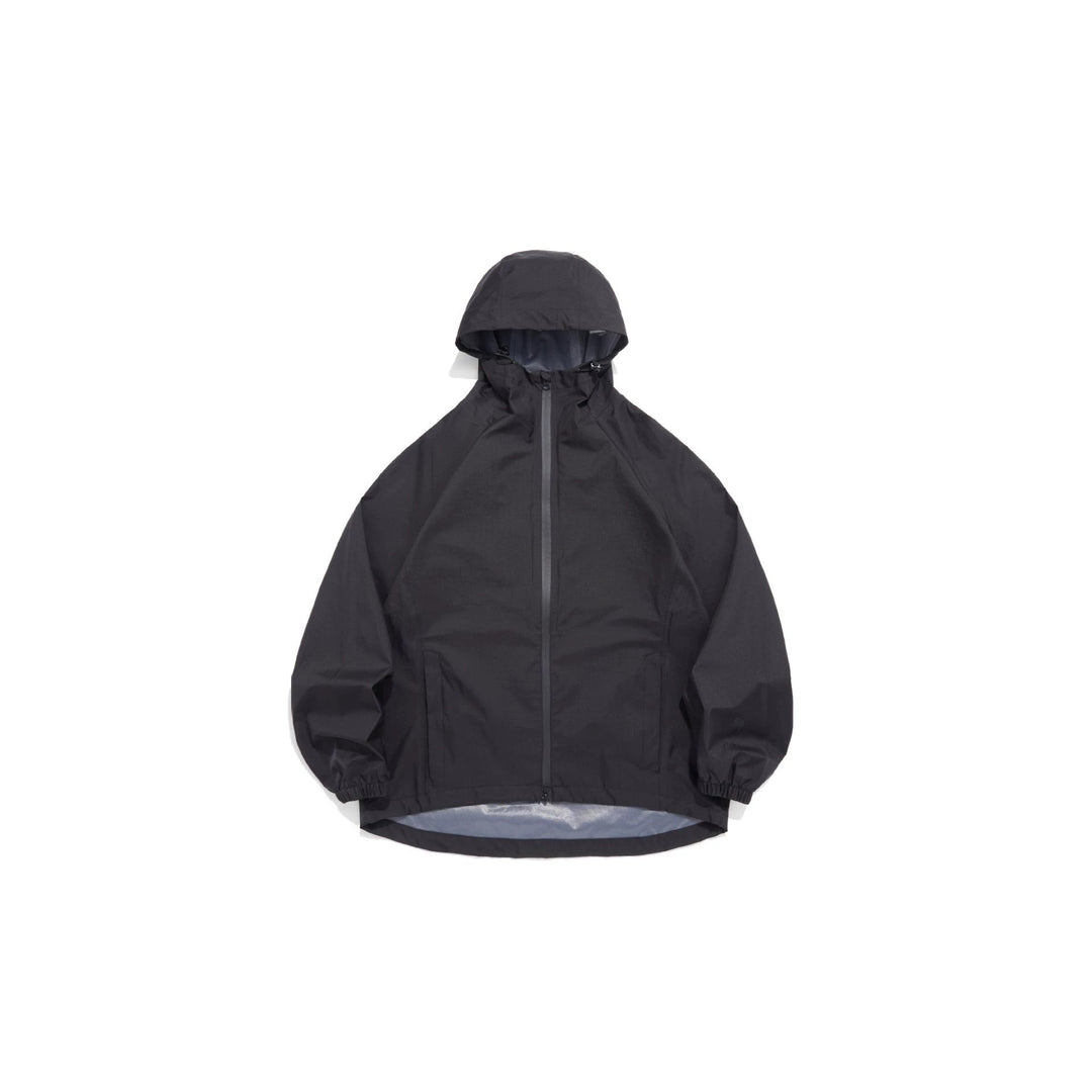 Unisex Lightweight Rain Jacket with Hood, Two-Way Zip and Extended Hem