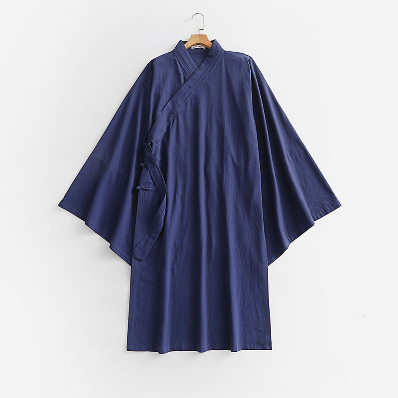 Unisex Oversize Kimono Coat with Wide Sleeves and Asymmetrical Wrap Front