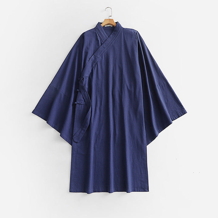 Unisex Oversize Kimono Coat with Wide Sleeves and Asymmetrical Wrap Front
