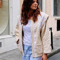 Jacket quilted women's winter warm with pockets