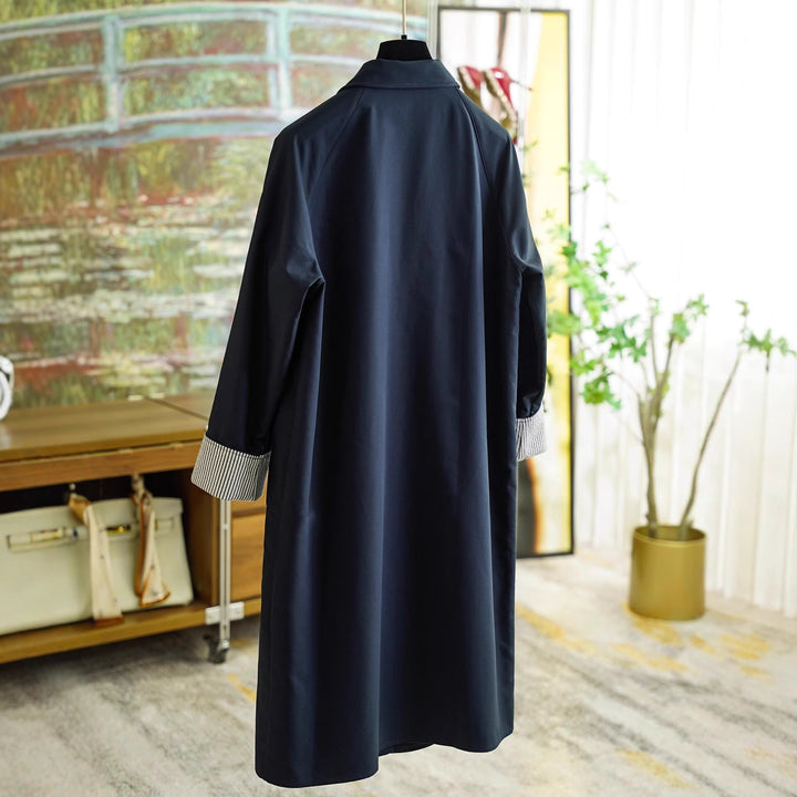 Women Elegant Trench Coat with Contrast Details