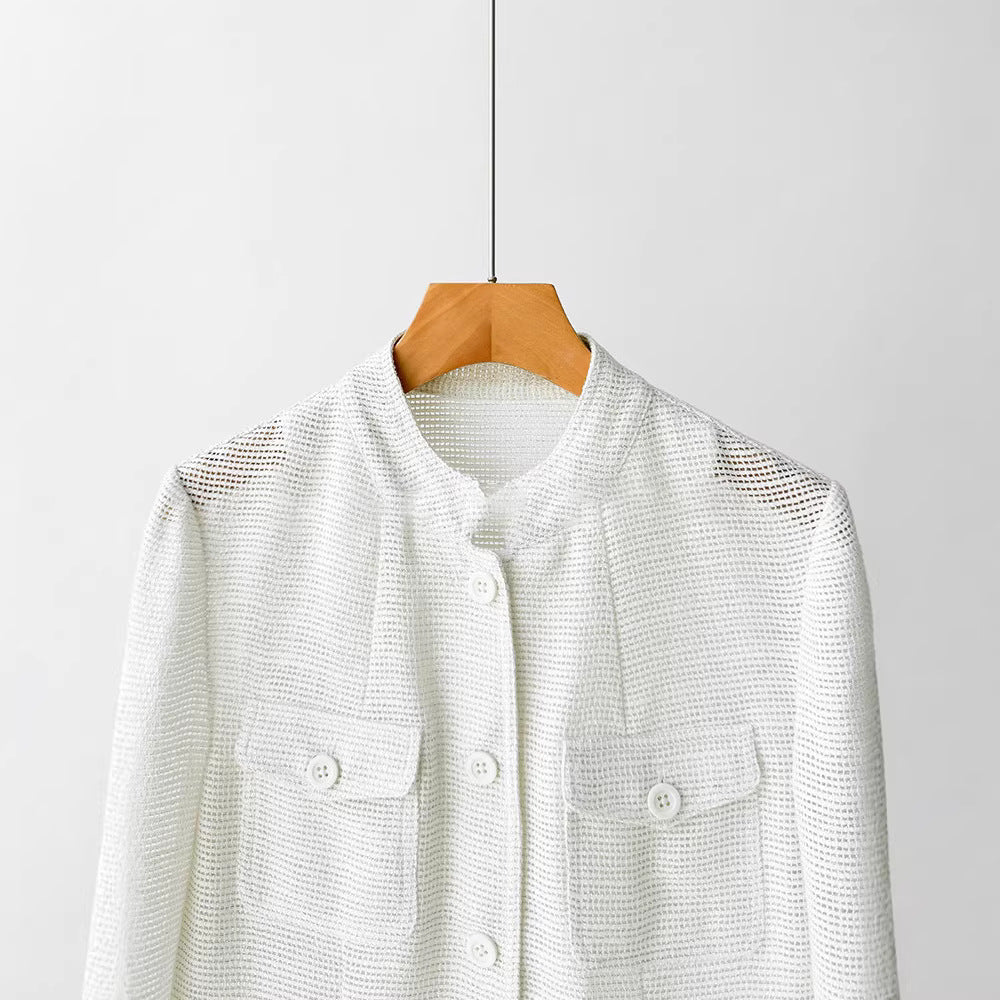 Women’s Fashionable Boucle Jacket with Practical Pockets