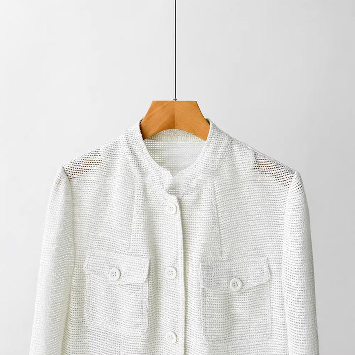 Women’s Fashionable Boucle Jacket with Practical Pockets