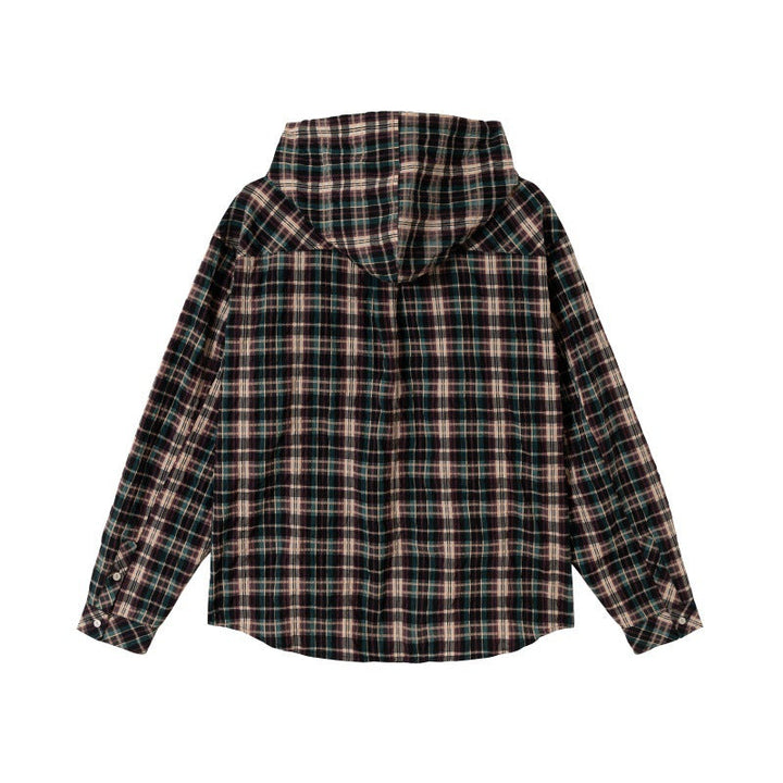 Unisex Oversized Check Flannel Shirt with Chest Pockets