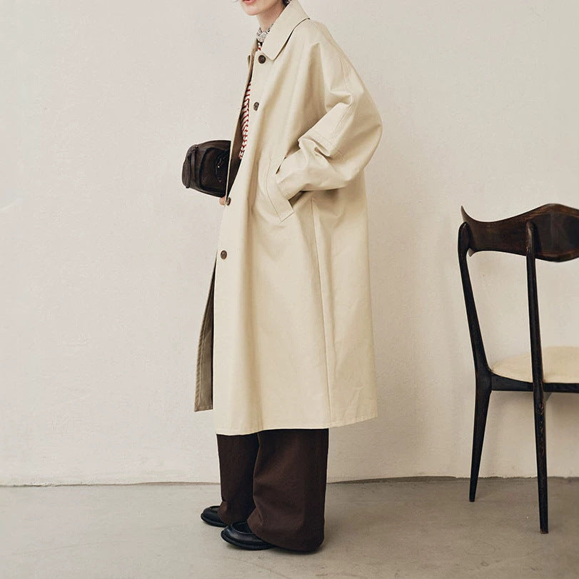 Women Elegant Trench Coat with Double Breasted