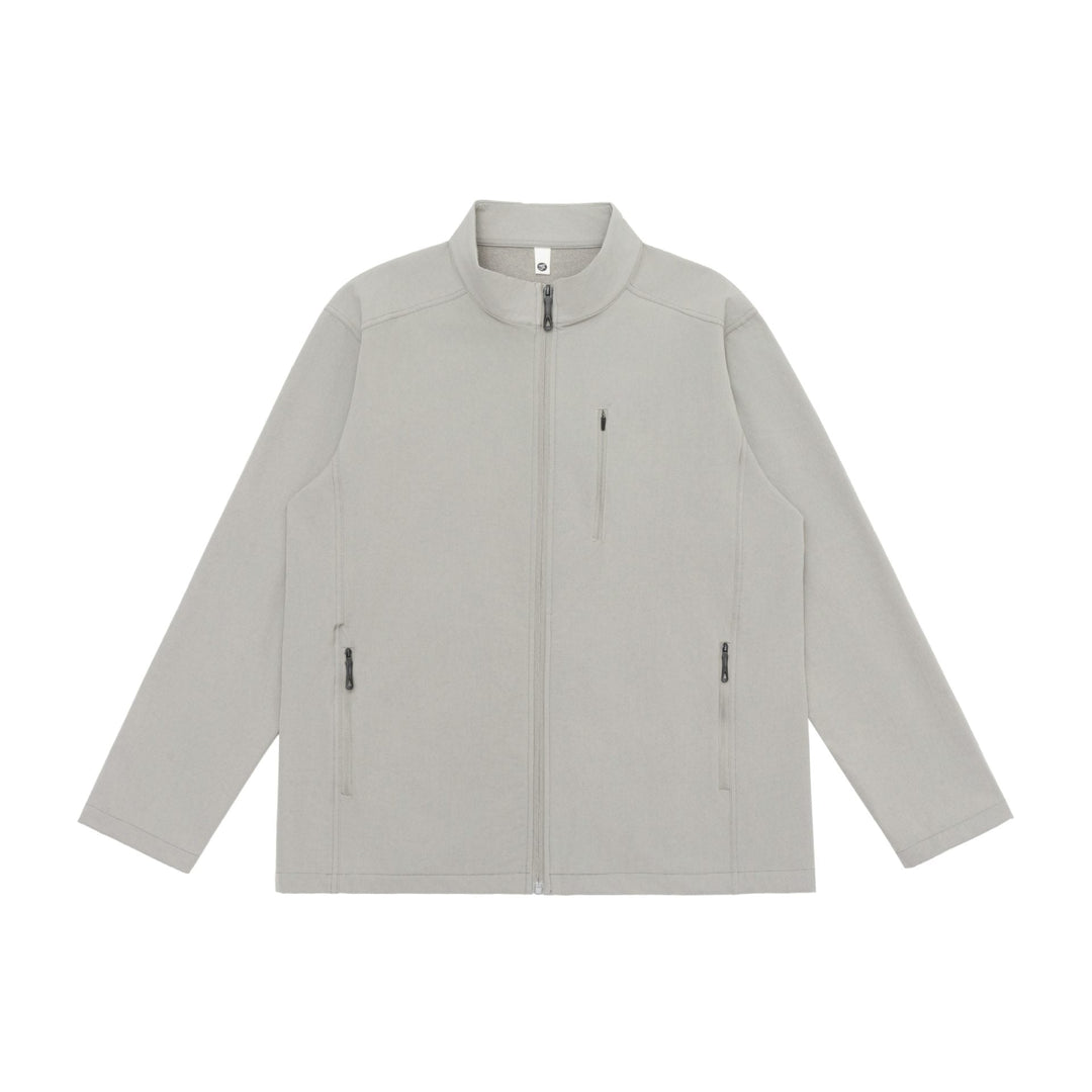 Unisex Lightweight Softshell Jacket with Stand-up Collar and Zip Pockets
