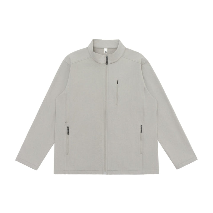 Unisex Lightweight Softshell Jacket with Stand-up Collar and Zip Pockets