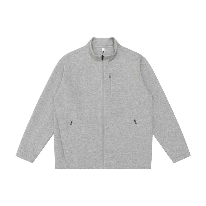 Unisex Minimalistic Short Jacket with Stand-Up Collar and Functional Zip Pockets