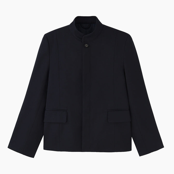Women’s Fashion Short Jacket with Stand-up Collar