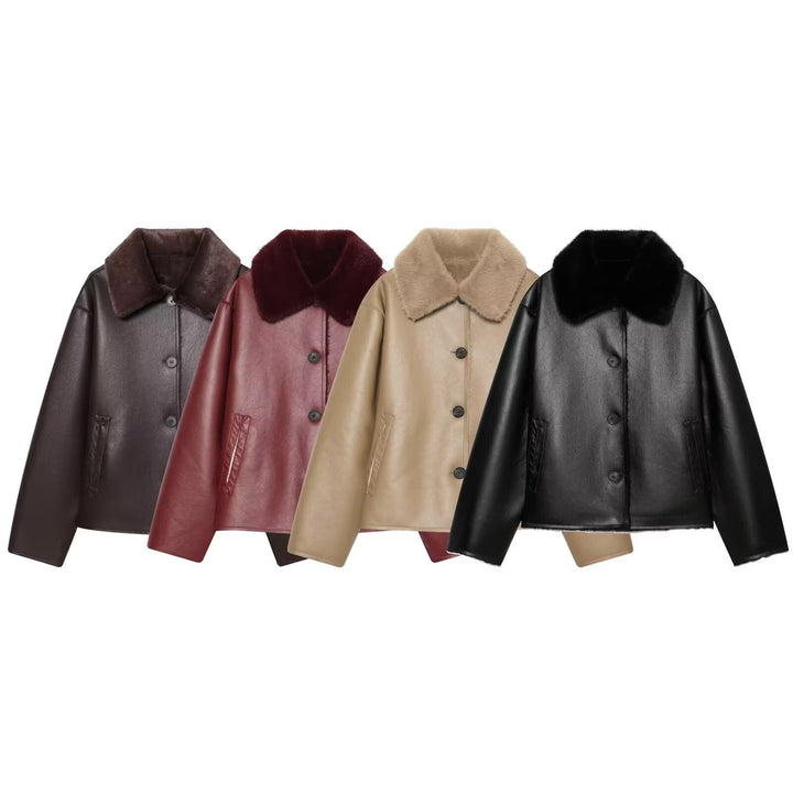 Jacket with Faux leather Women&